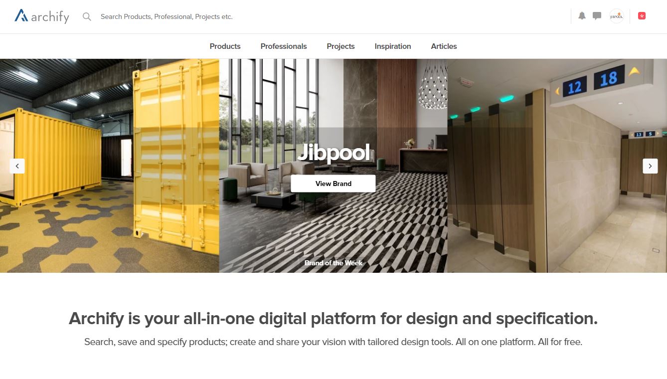 Archify Brand of the Month screen cap 2022Jul - Jibpool - Architectural Innovations